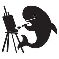 baleia silhueta - artista baleia ilustração vetor