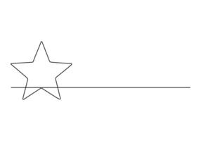 Estrela contínuo 1 linha desenhando digital ilustração vetor