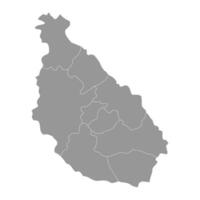 santiago ilha mapa com administrativo divisão, capa verde. ilustração. vetor