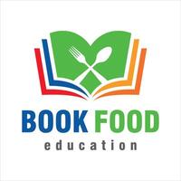 livro Comida Educação logotipo Projeto modelo vetor