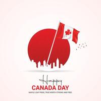 feliz Canadá dia. Canadá independência dia criativo Publicidades 1 julho. 3d ilustração vetor