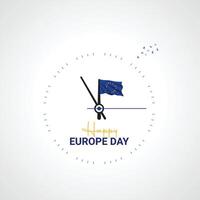 feliz Europa dia criativo Publicidades Projeto. pode 9 Europa dia social meios de comunicação poster 3d ilustração. vetor