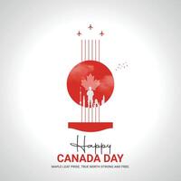 feliz Canadá dia. Canadá independência dia criativo Publicidades 1 julho. 3d ilustração vetor