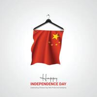 China independência dia. China independência dia criativo Publicidades Projeto. social meios de comunicação publicar, , 3d ilustração. vetor