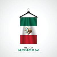México independência dia. México independência dia criativo Publicidades Projeto. publicar, , 3d ilustração. vetor