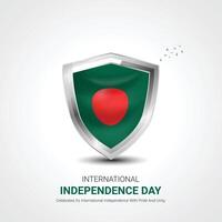 Bangladesh independência dia. Bangladesh independência dia criativo Publicidades Projeto marcha 26. , 3d ilustração. vetor