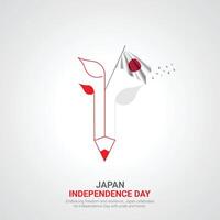 Japão independência dia. Japão independência dia criativo Publicidades Projeto fevereiro 11. , 3d ilustração. vetor