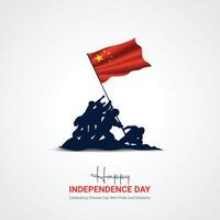 China independência dia. China independência dia criativo Publicidades Projeto. social meios de comunicação publicar, , 3d ilustração. vetor