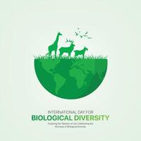 internacional dia para biológico diversidade.biológica diversidade criativo Publicidades Projeto. social meios de comunicação publicar, , 3d ilustração. vetor