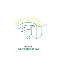 Brasil independência dia. Brasil independência dia criativo Publicidades Projeto. social meios de comunicação publicar, , 3d ilustração. vetor