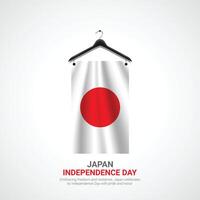 Japão independência dia. Japão independência dia criativo Publicidades Projeto fevereiro 11. , 3d ilustração. vetor