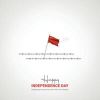 China independência dia. China independência dia criativo Publicidades Projeto. social meios de comunicação publicar, , 3d ilustração. vetor