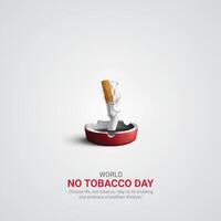 mundo sem tabaco dia. mundo sem tabaco dia criativo Publicidades Projeto mmay 31. , 3d ilustração. vetor