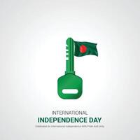 Bangladesh independência dia. Bangladesh independência dia criativo Publicidades Projeto marcha 26. , 3d ilustração. vetor