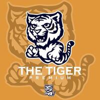 ilustrações de desenhos animados de mascote de logotipo de animal tigre vetor