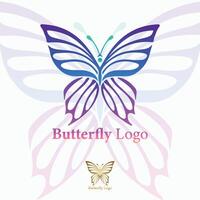 logotipo ilustração borboleta gradiente colorida estilo vetor