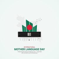 internacional mãe língua dia criativo Publicidades. 21 fevereiro mãe língua dia do Bangladesh. poster, bandeira ilustração . 3d vetor