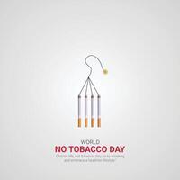 mundo sem tabaco dia. mundo sem tabaco dia criativo Publicidades Projeto mmay 31. , 3d ilustração. vetor