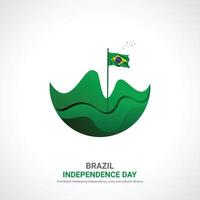 Brasil independência dia. Brasil independência dia criativo Publicidades Projeto. social meios de comunicação publicar, , 3d ilustração. vetor