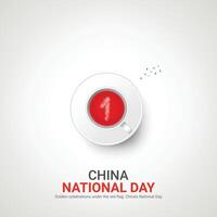 China nacional dia. China nacional dia criativo Publicidades Projeto 1 outubro . , 3d ilustração. vetor