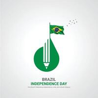 Brasil independência dia. Brasil independência dia criativo Publicidades Projeto. social meios de comunicação publicar, , 3d ilustração. vetor