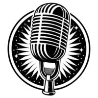 microfone podcast arte vetor