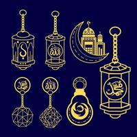 Ramadã elementos e Ramadã lanternas vetor