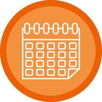 calendário linha multi círculo ícone vetor