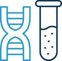 dna linha azul dois cor ícone vetor