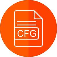 cfg Arquivo formato linha vermelho círculo ícone vetor