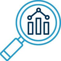 mercado pesquisa linha azul dois cor ícone vetor