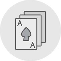pôquer linha preenchidas luz ícone vetor