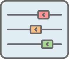 controles deslizantes linha preenchidas luz ícone vetor