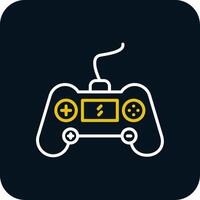 jogos console linha amarelo branco ícone vetor