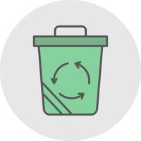 reciclar bin linha preenchidas luz ícone vetor