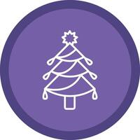Natal árvore linha multi círculo ícone vetor