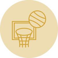 basquetebol linha amarelo círculo ícone vetor