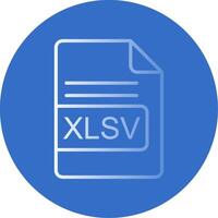 xlsv Arquivo formato plano bolha ícone vetor