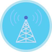 rádio torre plano multi círculo ícone vetor