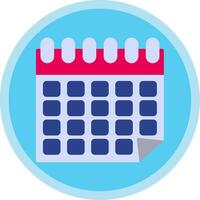 calendário plano multi círculo ícone vetor