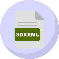 3dxml Arquivo formato plano bolha ícone vetor