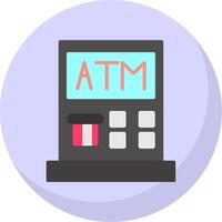 atm máquina plano bolha ícone vetor