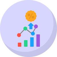 percentagem plano bolha ícone vetor