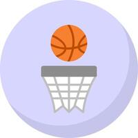 basquetebol plano bolha ícone vetor