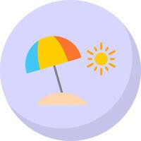 de praia guarda-chuva plano bolha ícone vetor