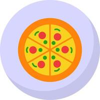 pizza plano bolha ícone vetor