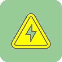 elétrico Perigo placa preenchidas amarelo ícone vetor