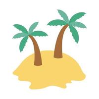verão viagens e férias ilha palmeiras tropicais em estilo simples ícone isolado vetor