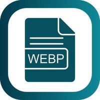 webp Arquivo formato glifo gradiente canto ícone vetor