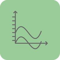 onda gráfico preenchidas amarelo ícone vetor